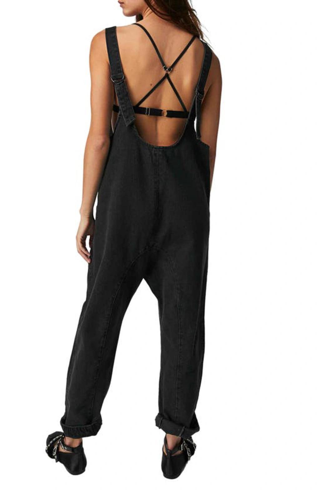 FREE PEOPLE High Roller Jumpsuit In Mineral Black Product Image