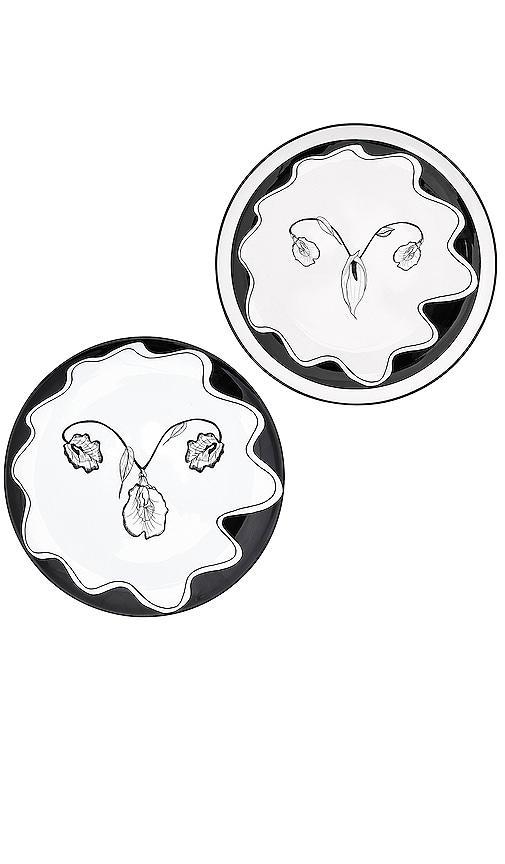 Anissa Kermiche Ovu Plate Dinner Set of Two in Black,White Product Image