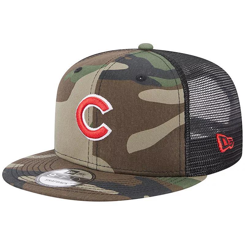 Mens New Era Camo Chicago Cubs Trucker 9FIFTY Snapback Hat Product Image