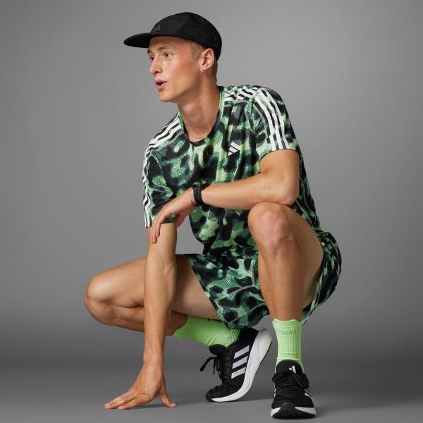 Own the Run 3-Stripes Allover Print Shorts Product Image