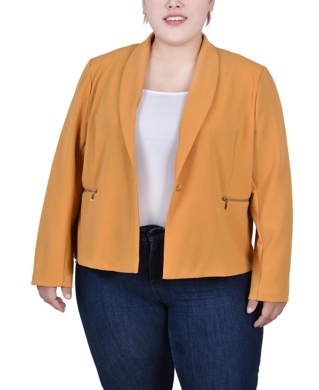 Ny Collection Petite Cropped Long Sleeve Crepe Jacket Product Image