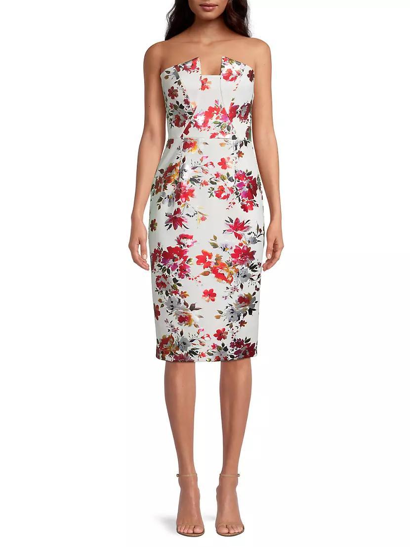 Lena Strapless Floral Sheath Dress Product Image