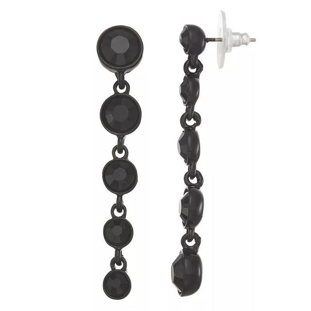 Simply Vera Vera Wang Simulated Crystal Linear Post Earrings, Womens, Black Product Image