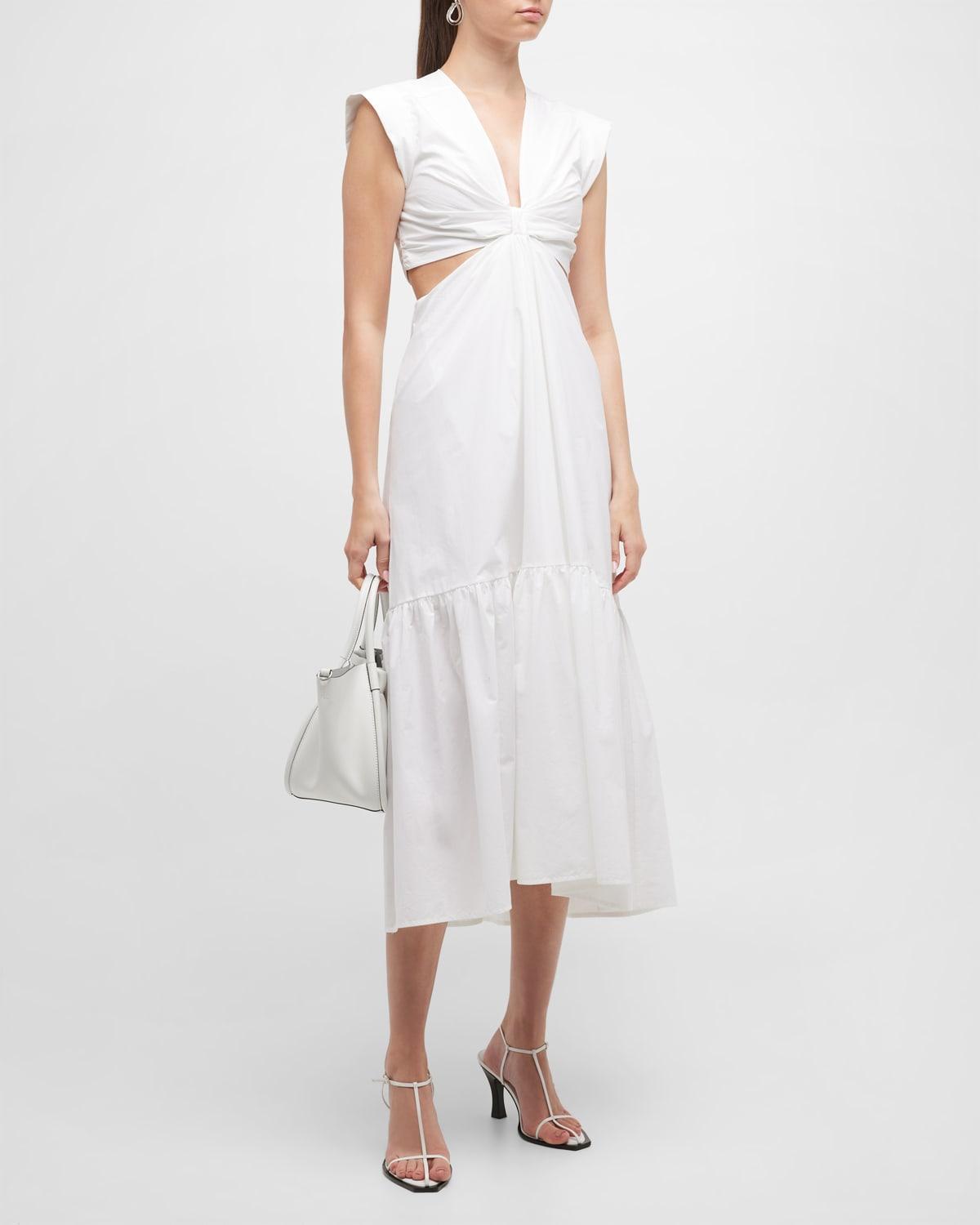 Alexandria Gathered Cut-Out Midi Dress Product Image