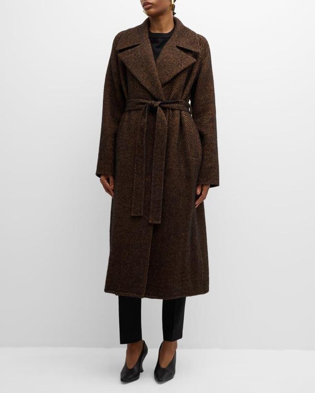 Chevron Alpaca Wool Coat Product Image