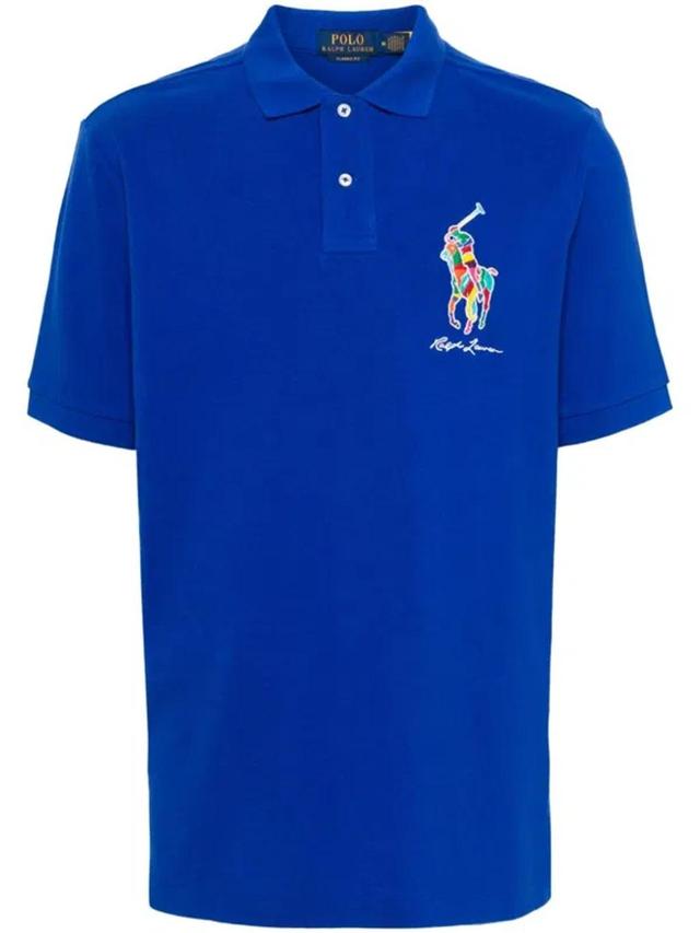 Polo Pony Cotton Polo Shirt In Blau Product Image