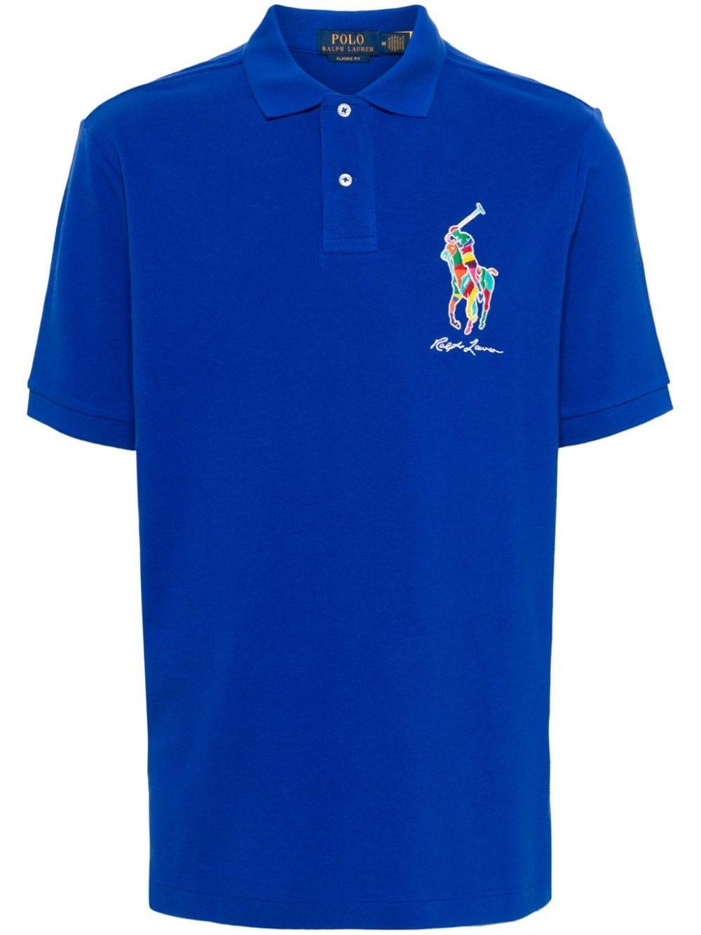 Polo Pony Cotton Polo Shirt In Blau Product Image