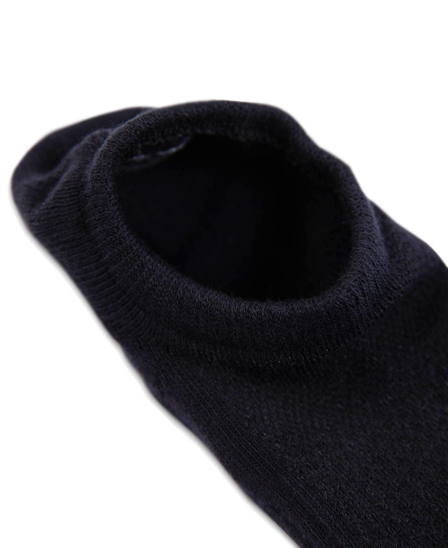 Colored Cotton No Show Socks - Black Product Image