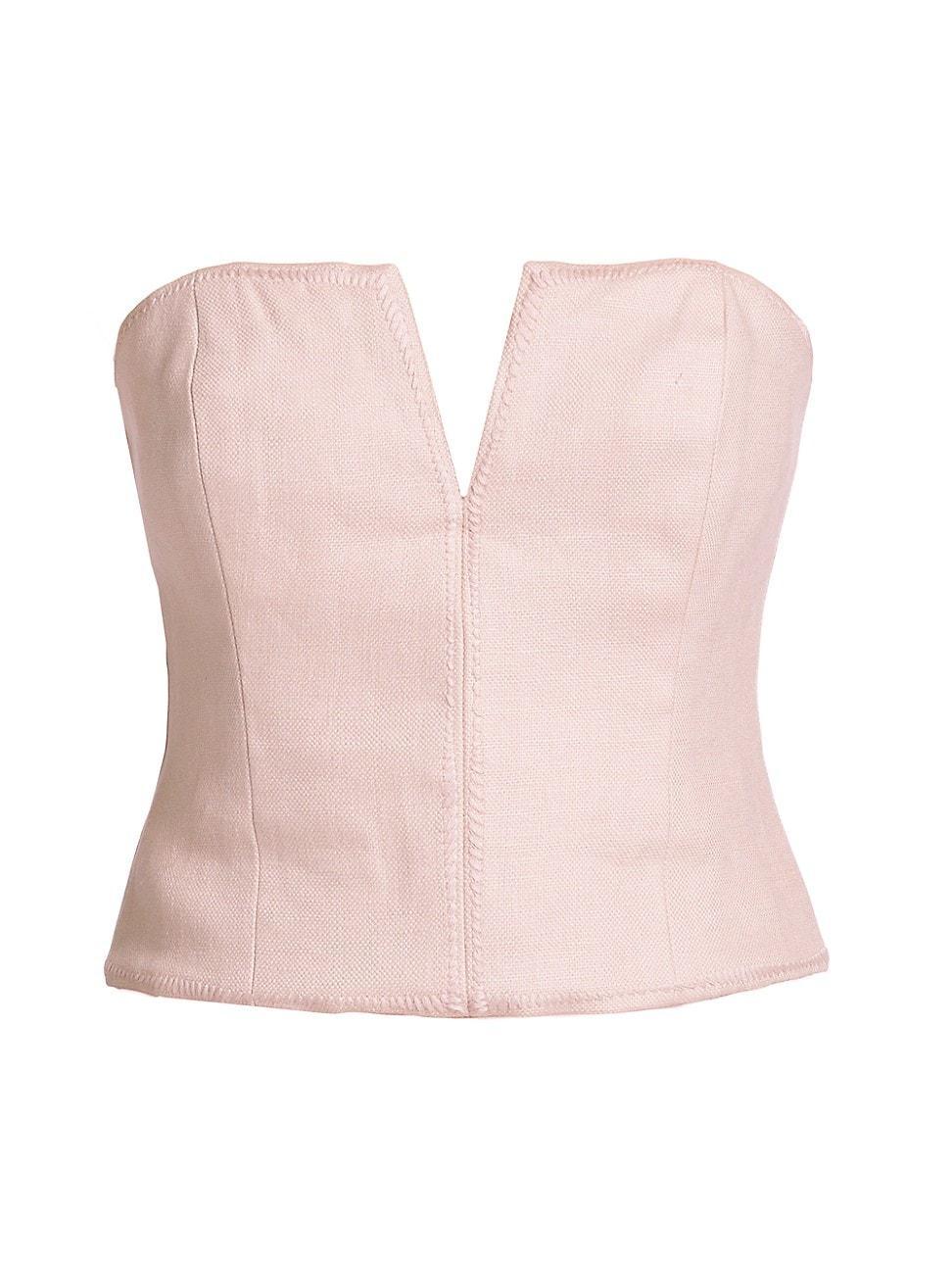 Womens Matchmaker Linen Bustier Crop Top Product Image