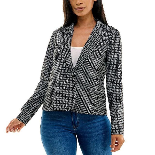 Womens Nina Leonard Cropped Print Blazer Product Image