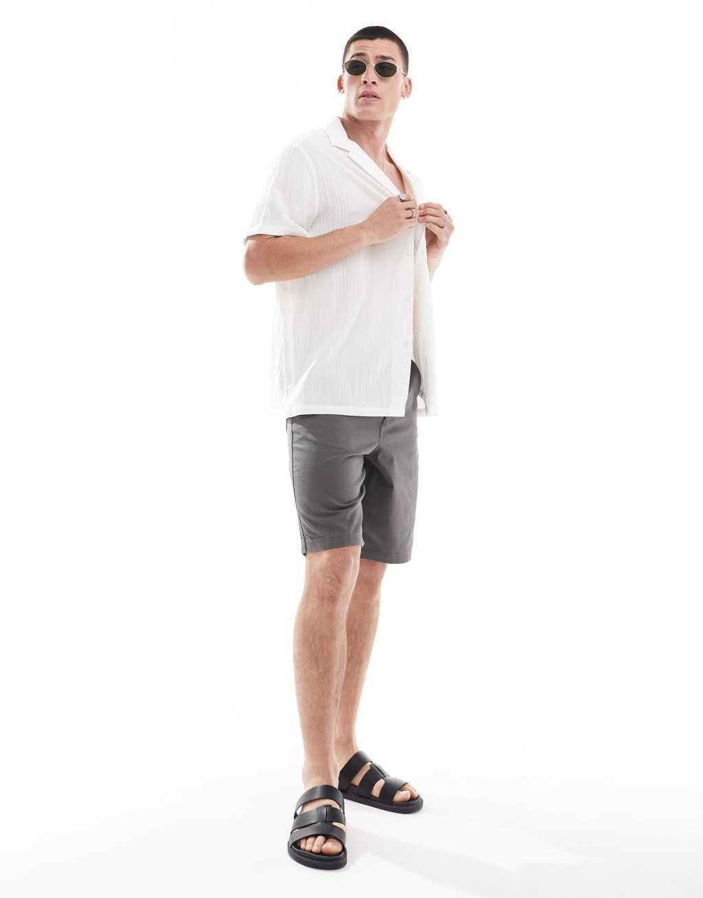 ASOS DESIGN chino shorts in charcoal Product Image