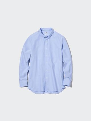 Mens Oxford Slim-Fit Long-Sleeve Shirt (2022 Edition) Blue XS UNIQLO US Product Image