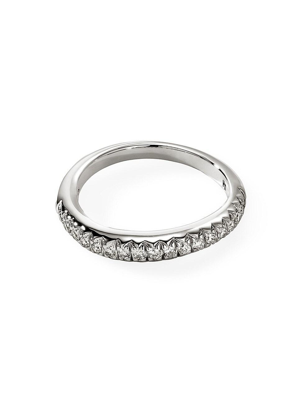 Womens Surf Sterling Silver & Diamond Band Ring Product Image