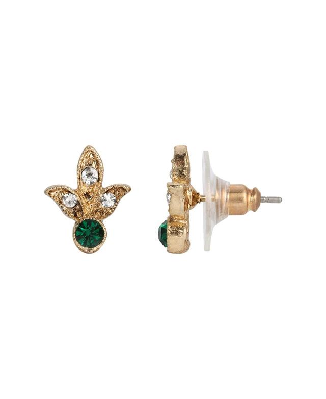 1928 Navette Shaped Green Stone Earrings, Womens Product Image