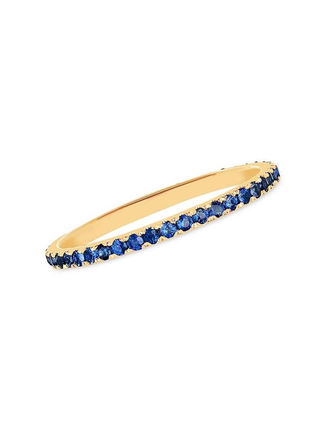 Womens 14K Yellow Gold & Blue Sapphire Eternity Band Product Image