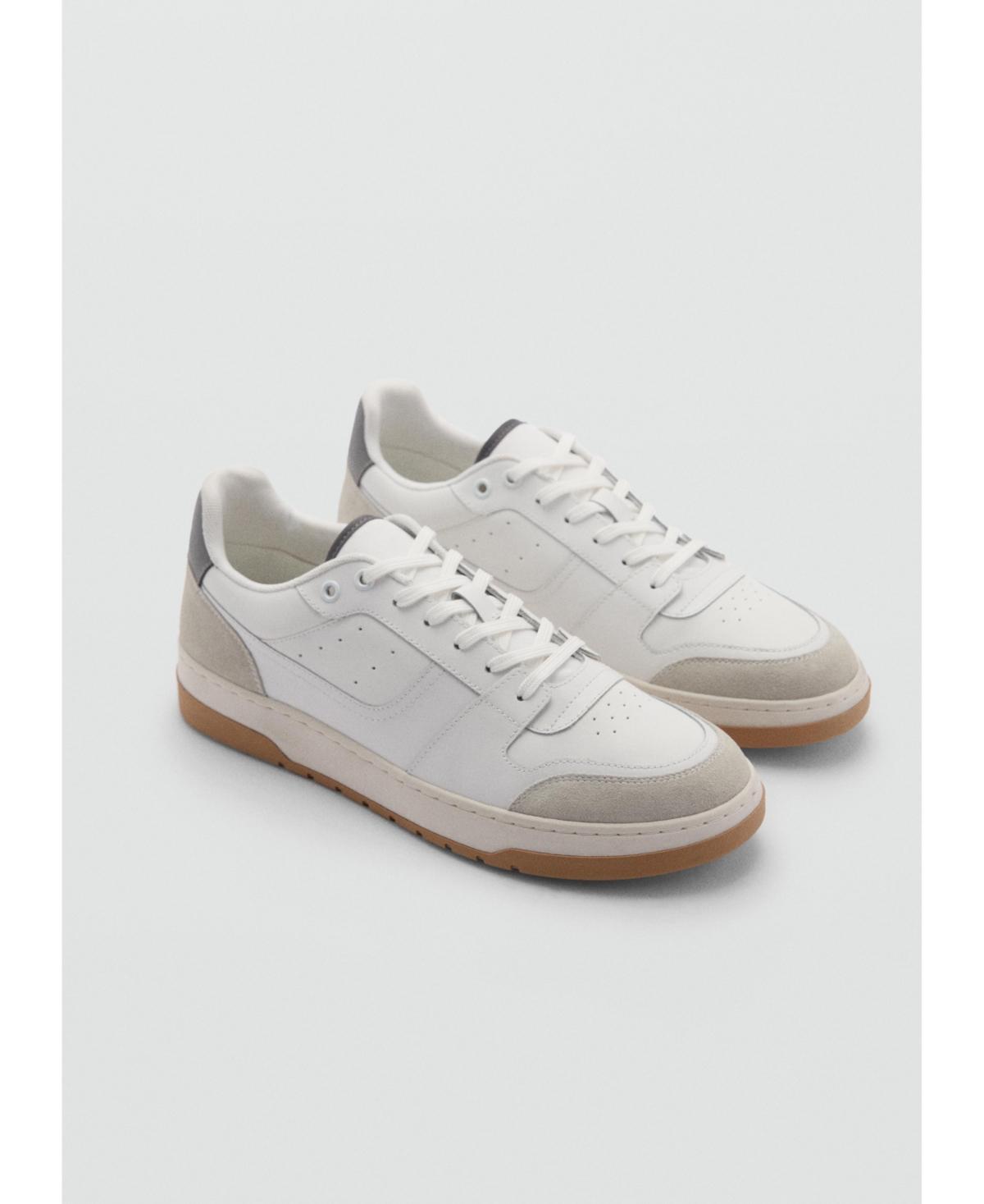 Mango Mens Leather Mixed Sneakers Product Image