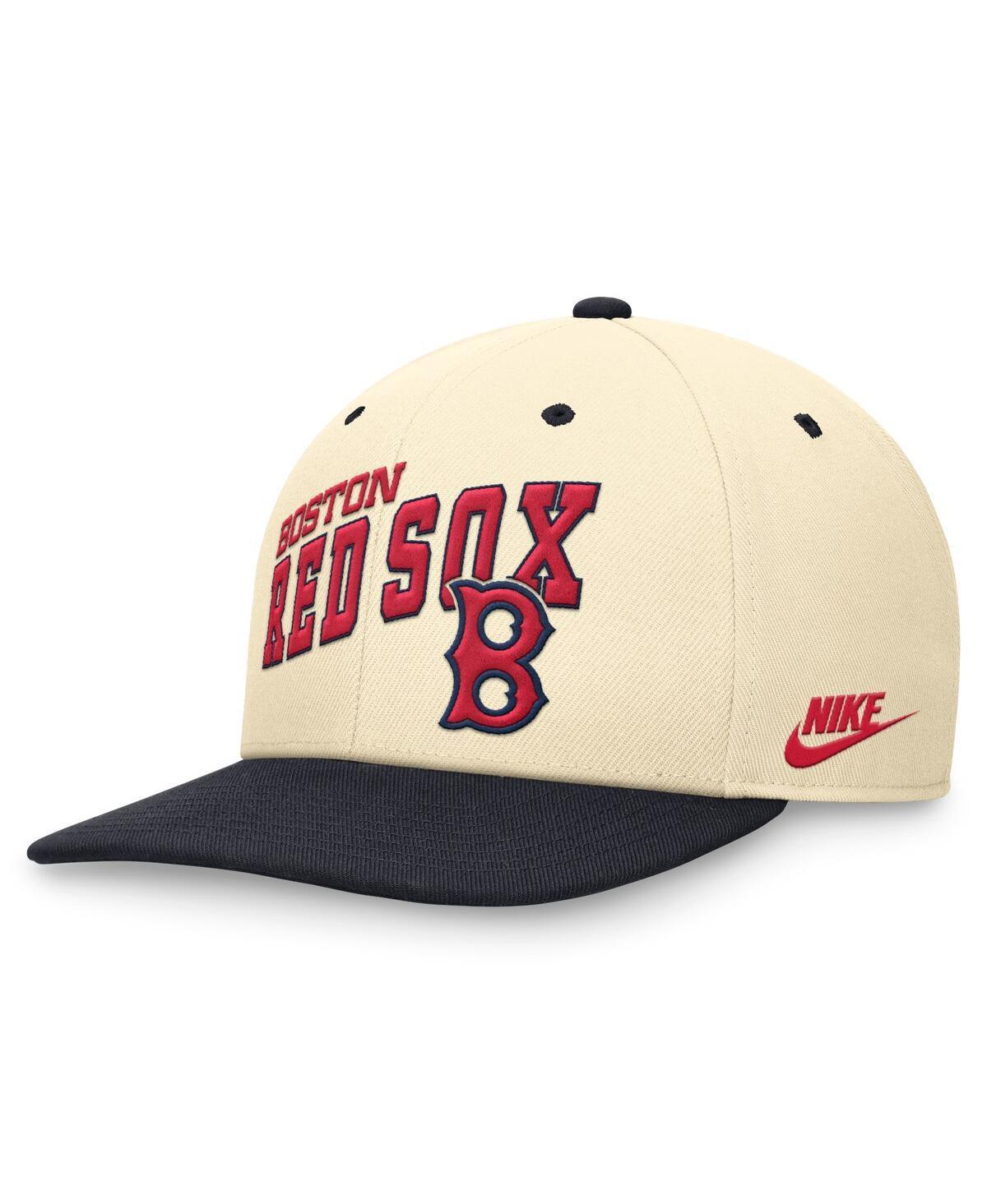 Nike Mens Cream Boston Red Sox Rewind Cooperstown Collection Performance Snapback Hat - Cream, Navy Product Image