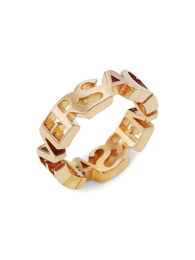 Womens Goldtone Logo Band Ring Product Image