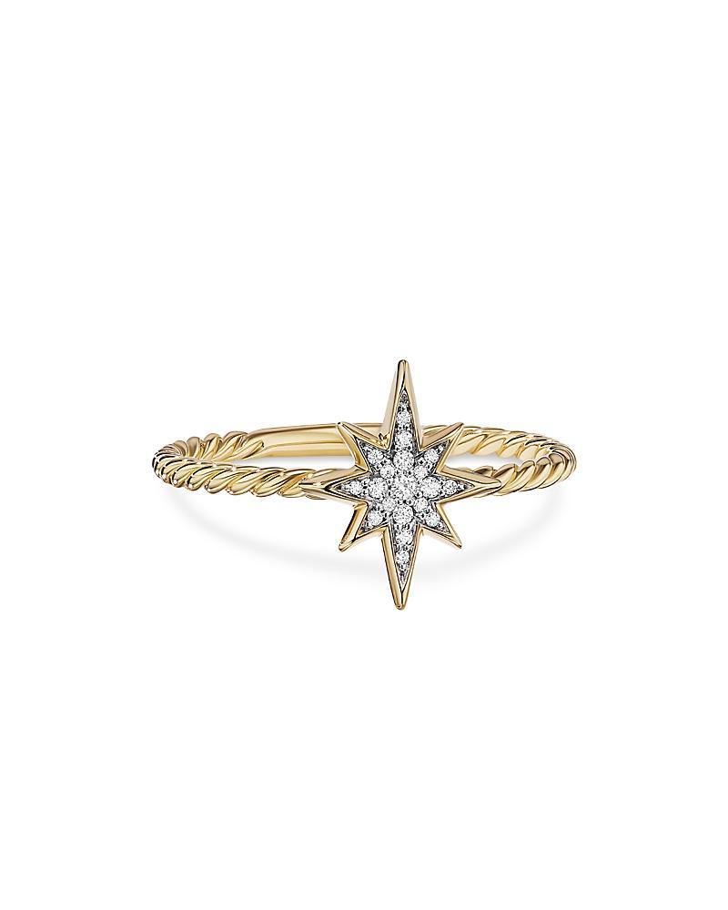 Womens Cable Collectibles North Star Stack Ring In 18K Yellow Gold With Pav Diamonds Product Image