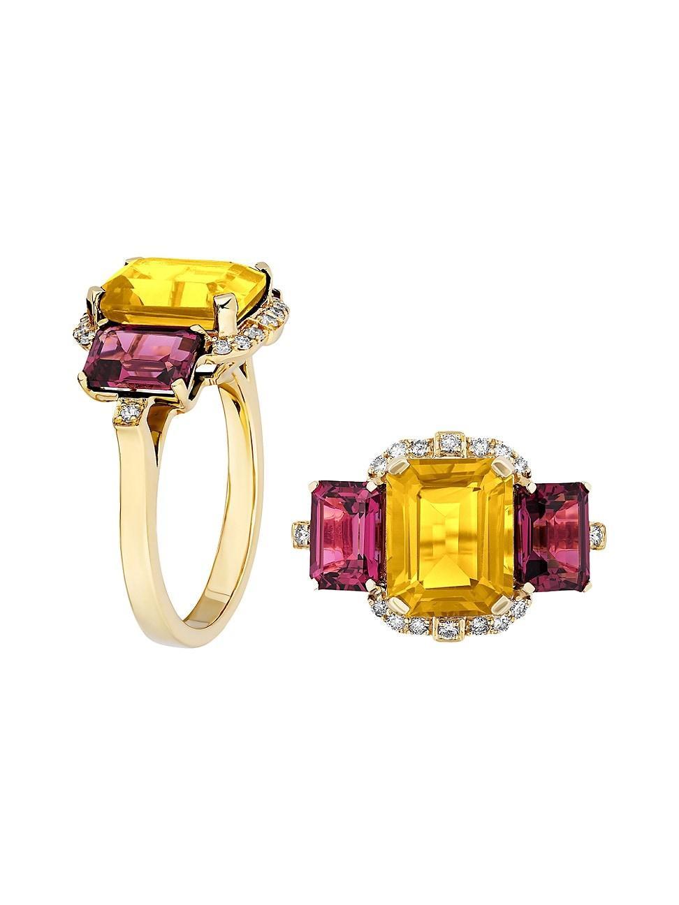 Womens Gossip 18K Yellow Gold & Multi-Gemstone Ring Product Image