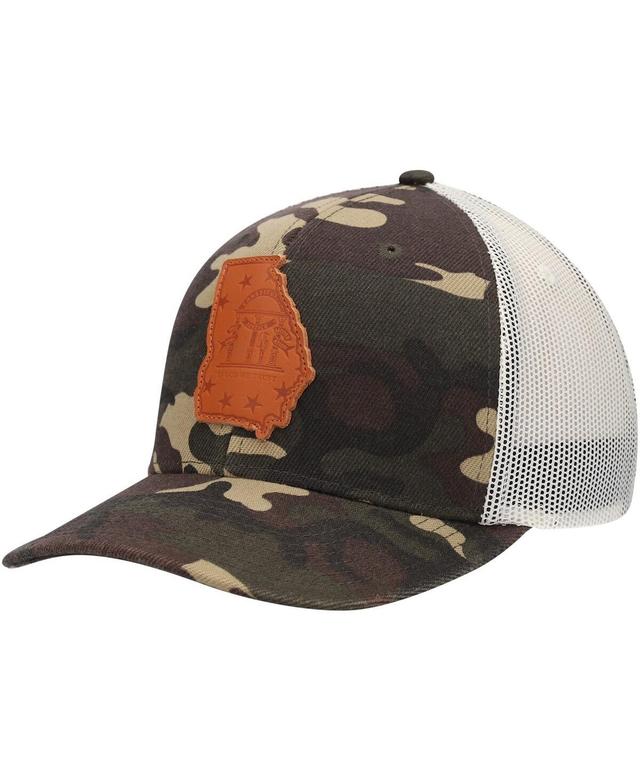 Mens Local Crowns Camo Georgia Icon Woodland State Patch Trucker Snapback Hat Product Image