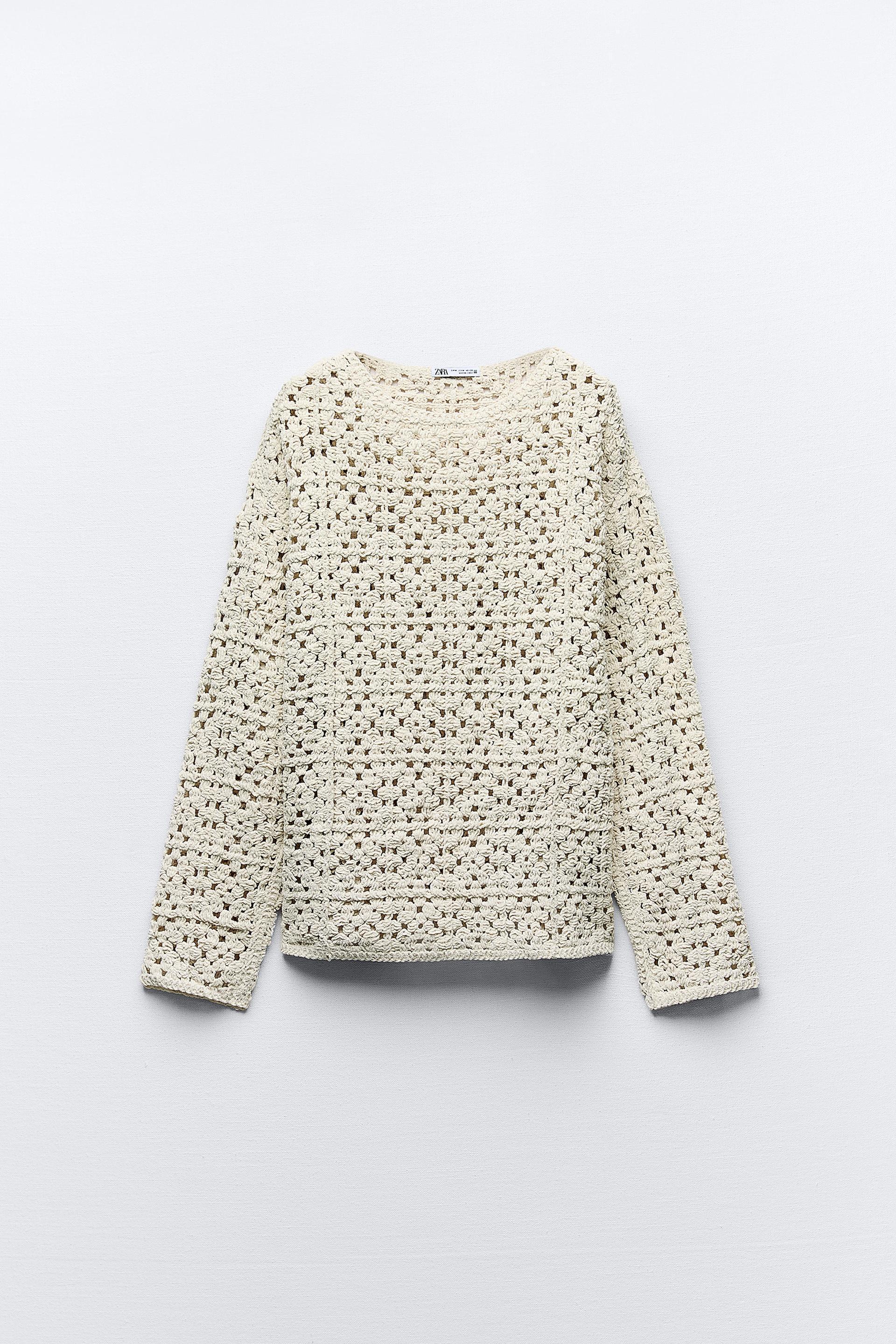 CROCHET CHENILLE SWEATER SWEATSHIRT Product Image