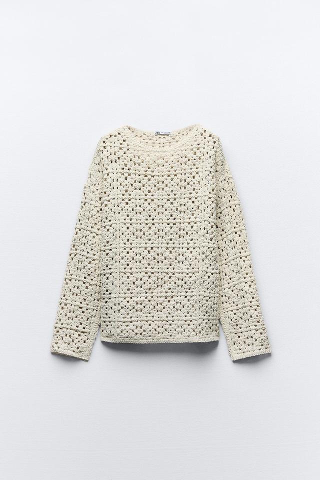 CROCHET CHENILLE SWEATER SWEATSHIRT Product Image