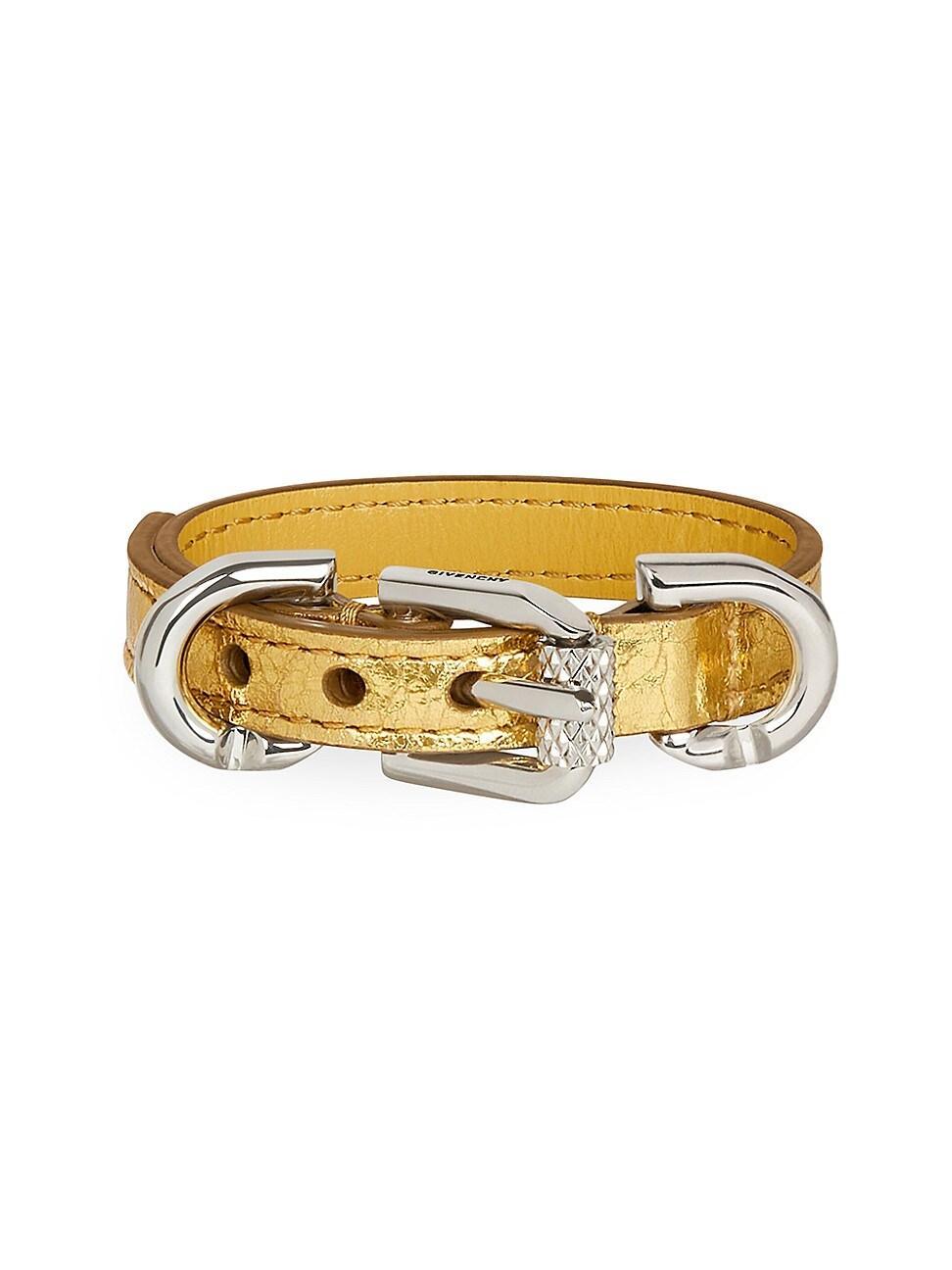 Womens Voyou Bracelet in Laminated Leather and Metal Product Image