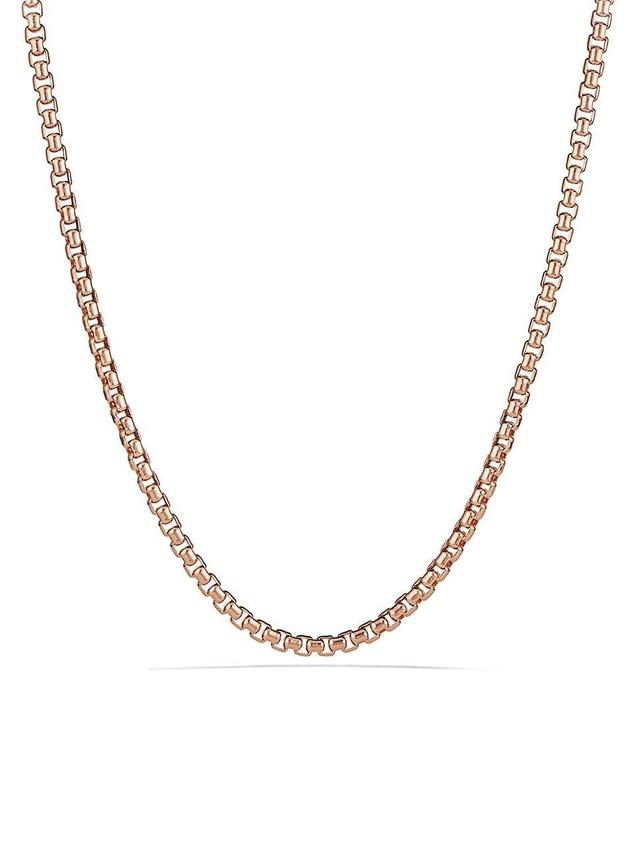 Mens Medium Box Chain Necklace in 18K Rose Gold Product Image