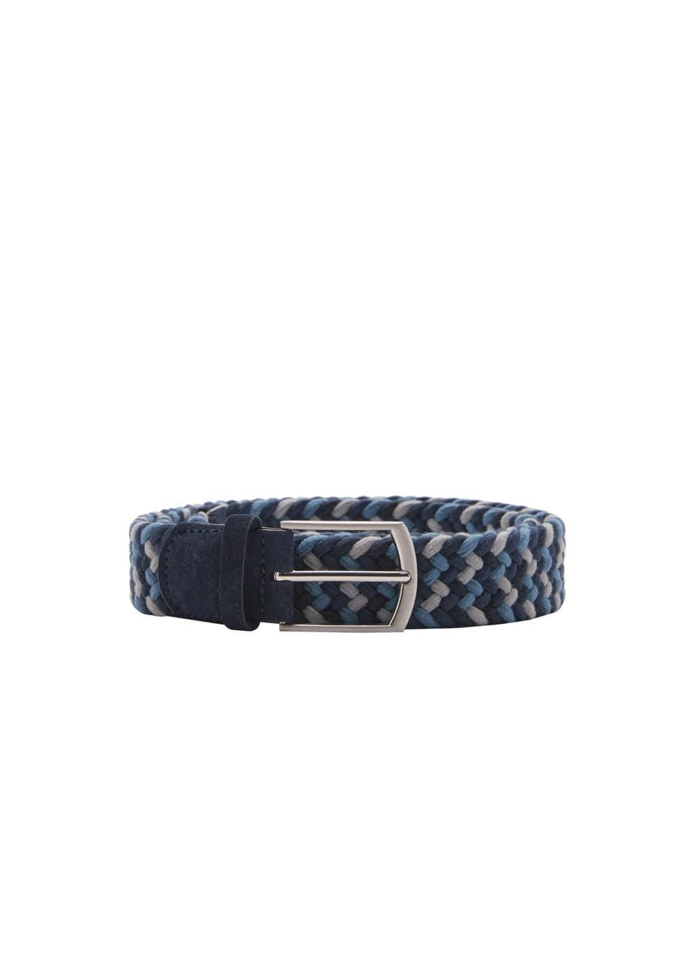 MANGO MAN - Braided elastic colored belt dark navyMen Product Image