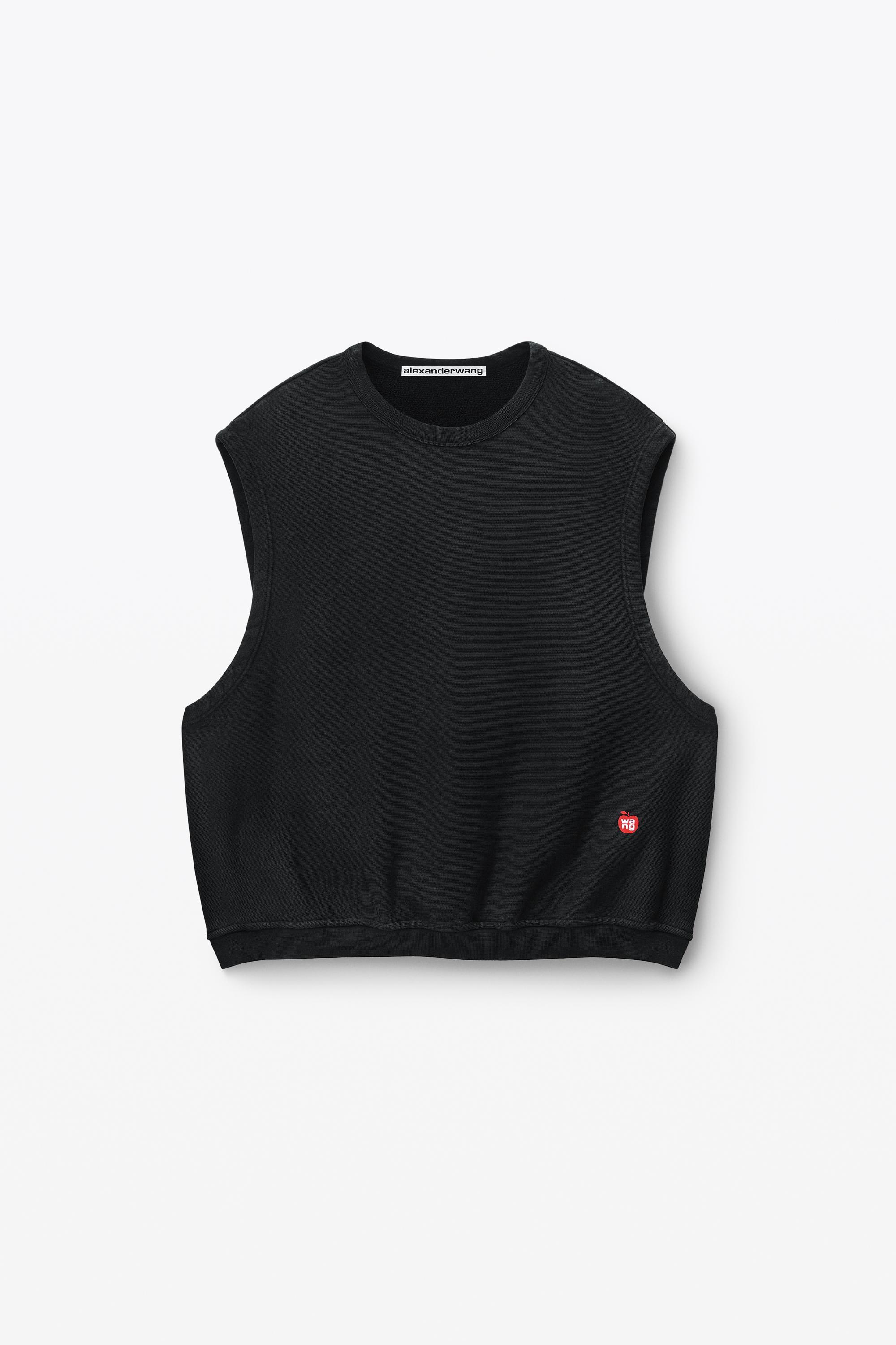 Sleeveless Crew Neck Vest In Terry Product Image