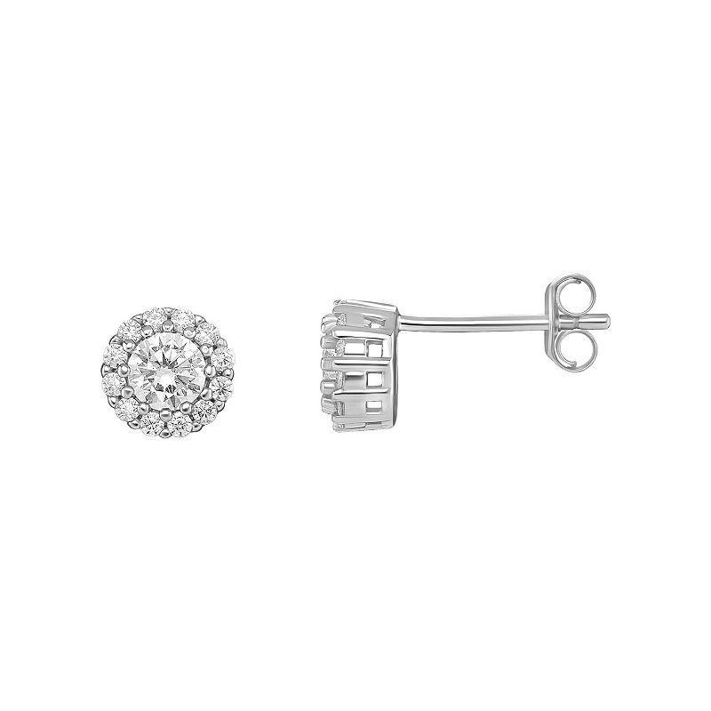 PRIMROSE Sterling Silver Cubic Zirconia Stud Earrings, Womens, Sterling Clear Product Image