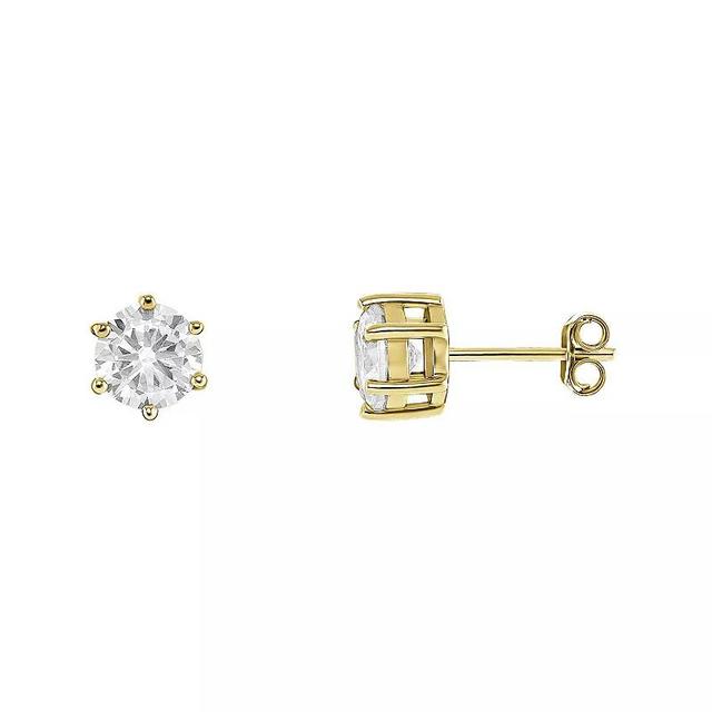 PRIMROSE 18k Gold Plated Cubic Zirconia Stud Earrings, Womens, Gold Tone White Product Image