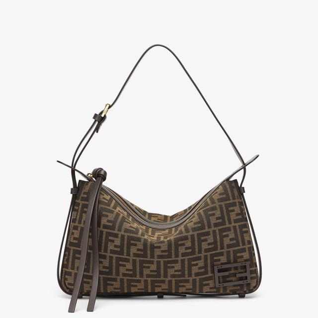 Simply Fendi MediumBrown FF jacquard fabric bag Product Image