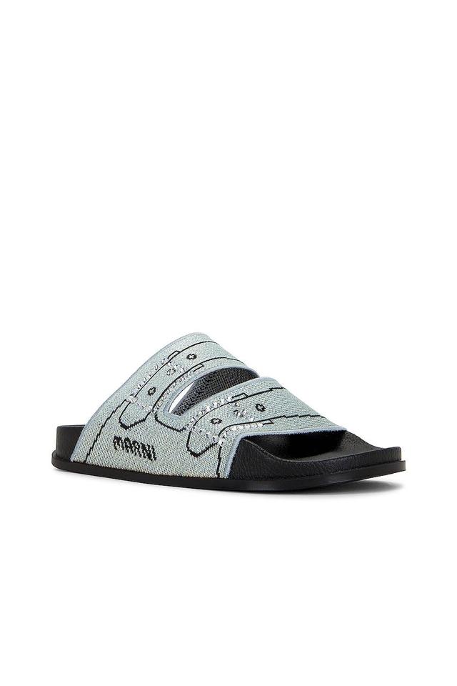 Marni Flat Sandals in Blue Product Image