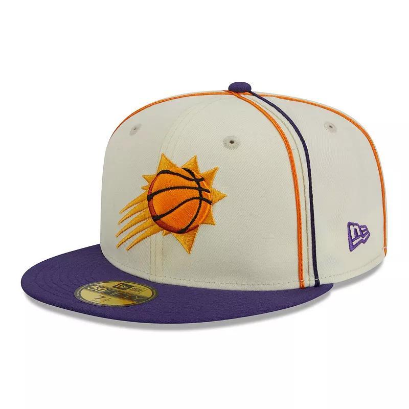 Mens New Era Cream/Purple Phoenix Suns Piping 2-Tone 59FIFTY Fitted Hat Beige Over Product Image