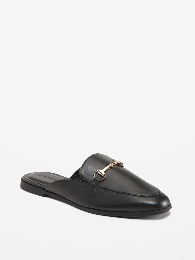 Faux-Leather Loafer Mule Shoes Product Image