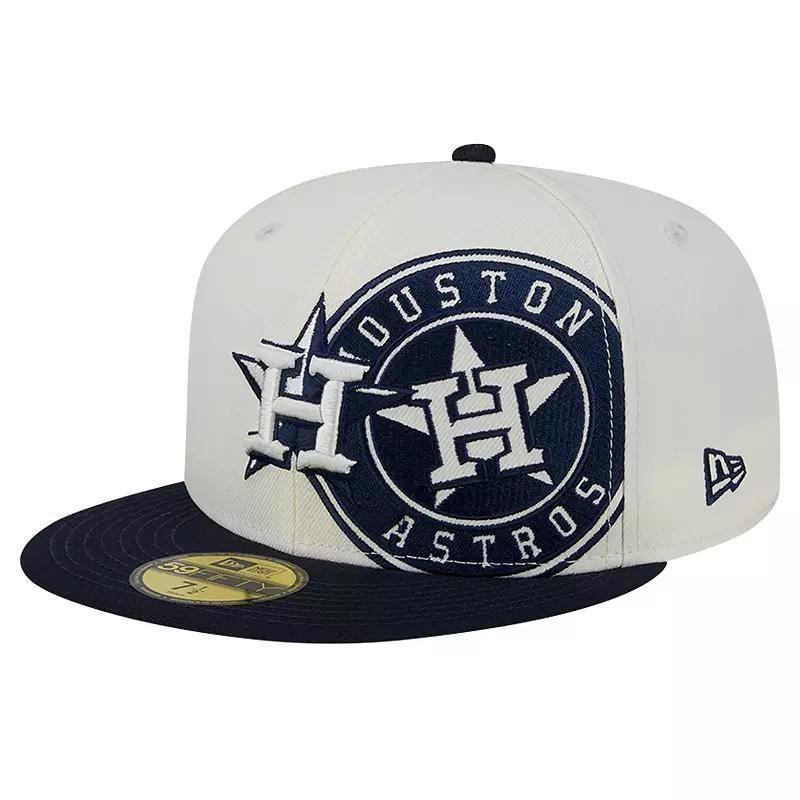 Mens New Era Cream/Navy Houston Astros Lonestar 59FIFTY Fitted Hat Product Image