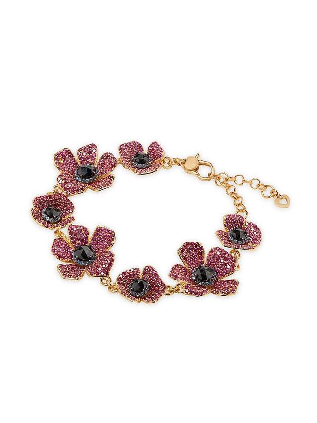 Womens Poppy Power Goldtone, Cubic Zirconia & Glass Necklace Product Image