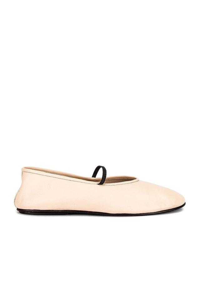 The Row Elastic Ballet Flats in Cream Product Image