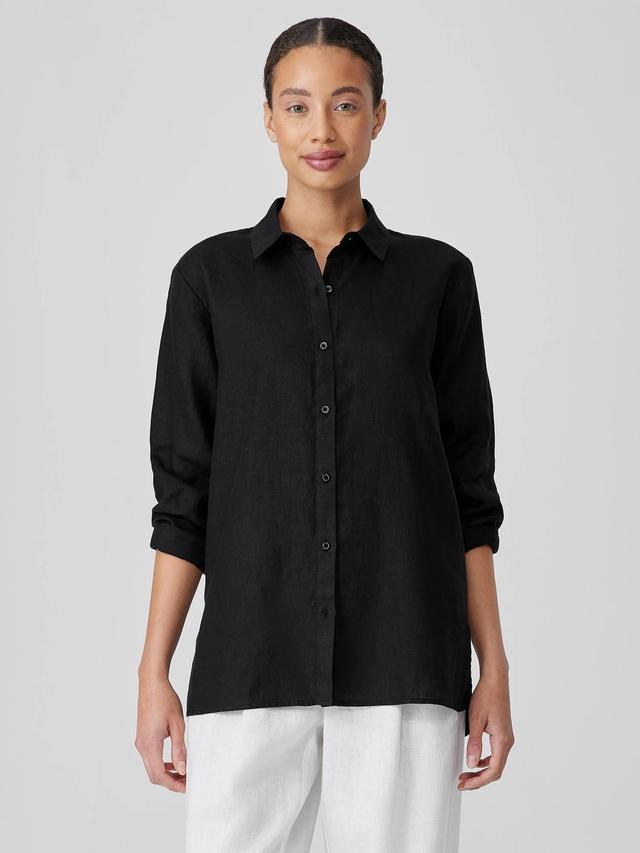 EILEEN FISHER Organic Handkerchief Linen Classic Collar Shirtfemale Product Image