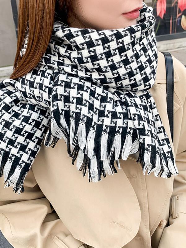 Fringed Keep Warm Plaid Shawl&Scarf Product Image