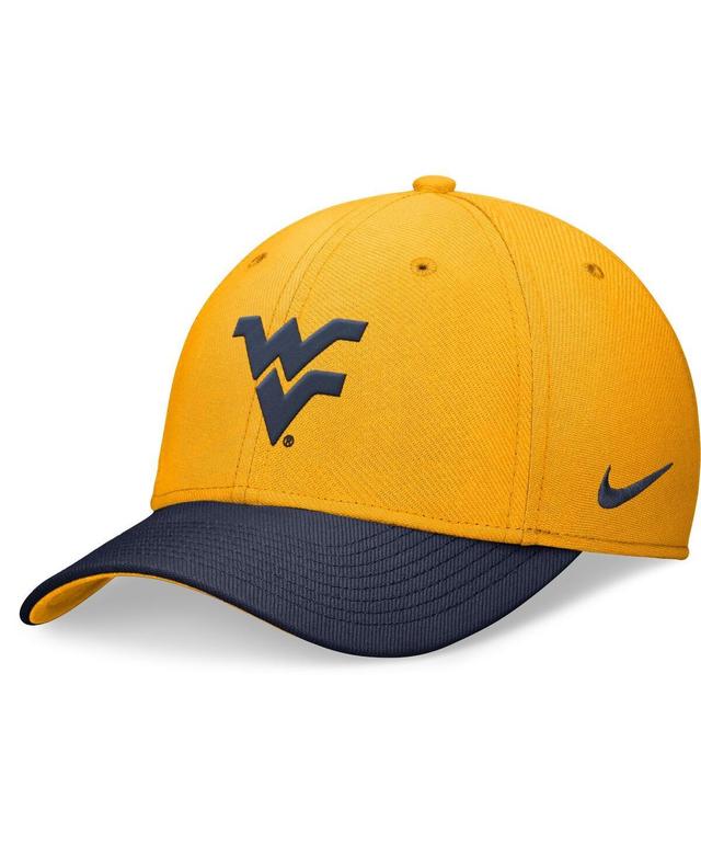 Nike Mens Gold West Virginia Mountaineers Rise Swoosh Flex Hat - Gold, Navy Product Image