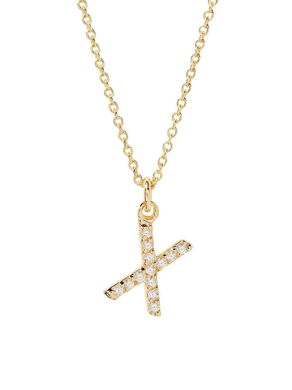 Womens Blaire 14K-Yellow-Gold Vermeil & 0.3-0.11 TCW Diamond Initial Pendant Necklace Product Image