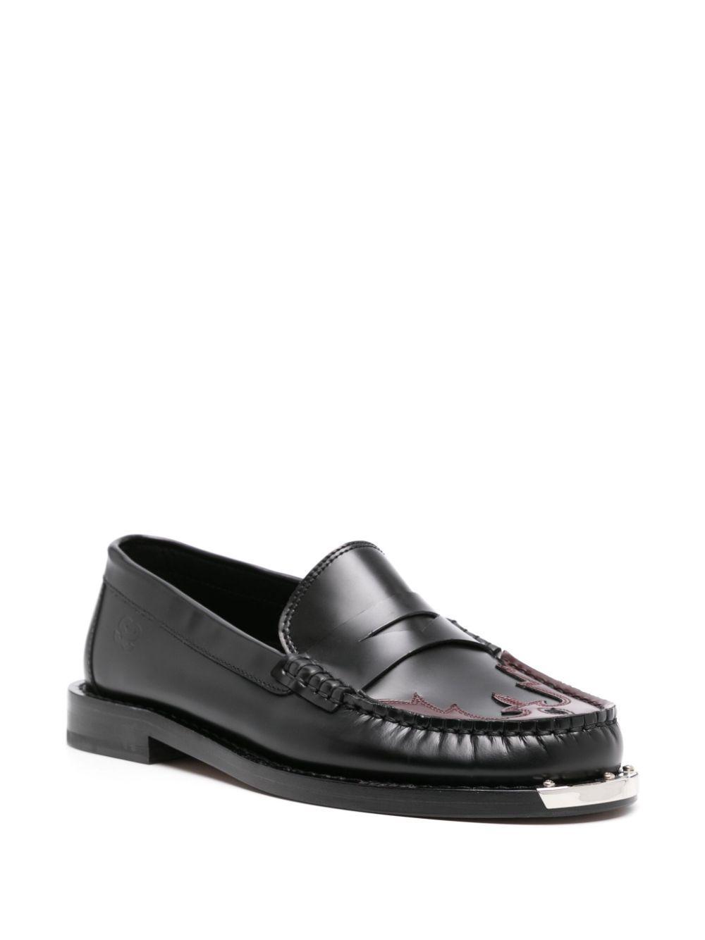 panel-detail leather penny loafers Product Image