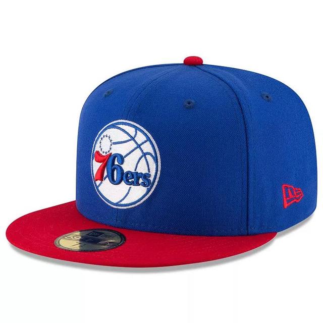 Mens New Era Royal/Red Philadelphia 76ers Official Team Color 2Tone 59FIFTY Fitted Hat Product Image