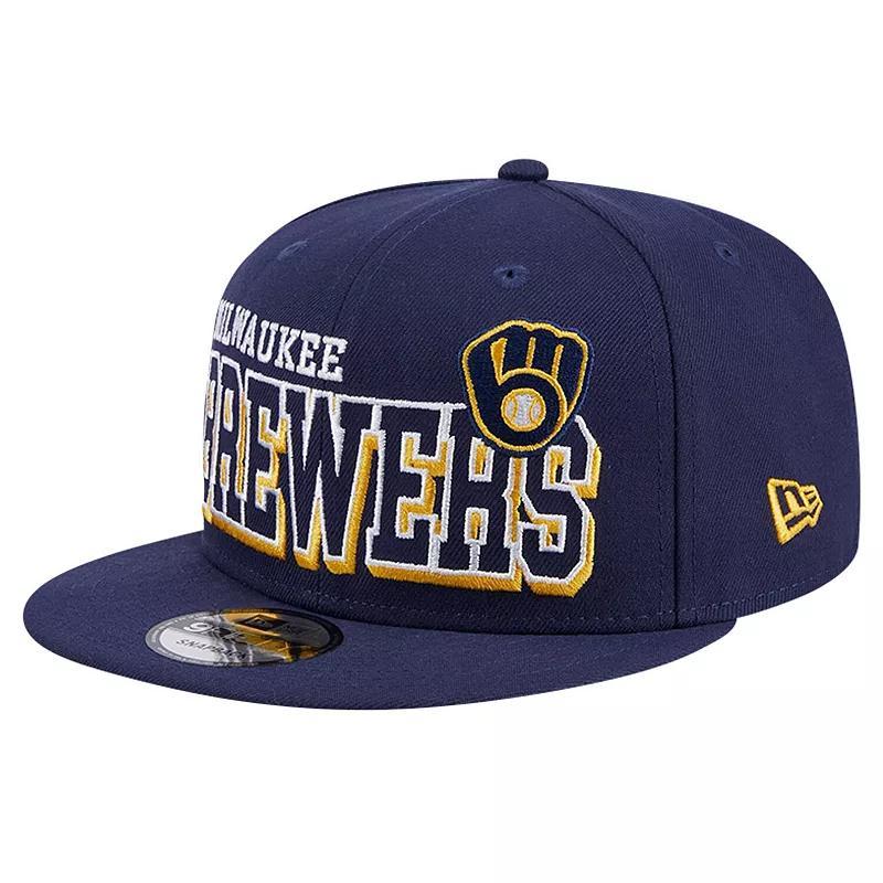 Mens New Era Milwaukee Brewers Game Day Bold 9FIFTY Snapback Hat, Blue Product Image