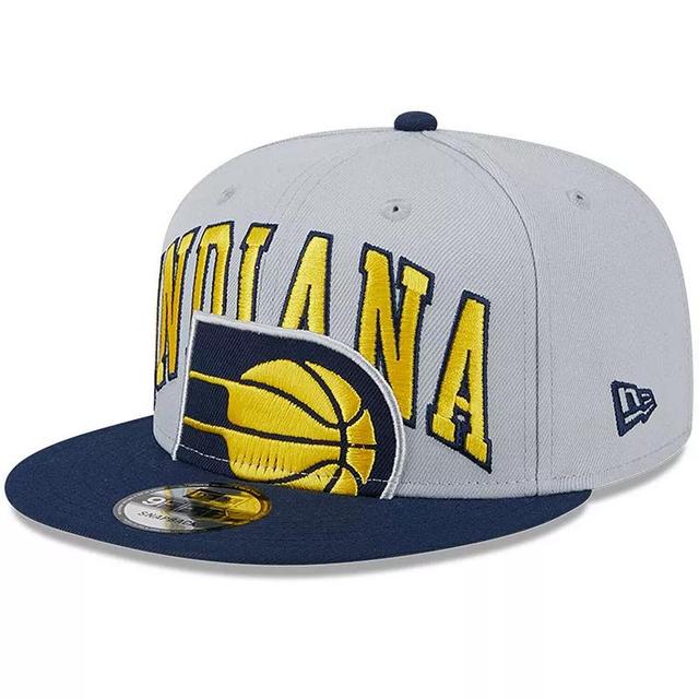 Mens New Era Gray/Navy Indiana Pacers Tip-Off Two-Tone 9FIFTY Snapback Hat Product Image