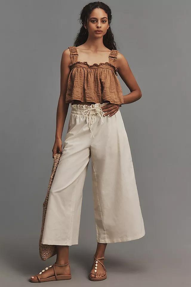 By Anthropologie Linen Pull-On Pants Product Image