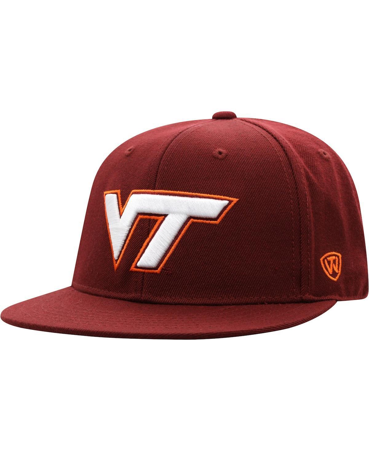 Mens Top of the World Maroon Virginia Tech Hokies Team Color Fitted Hat Product Image